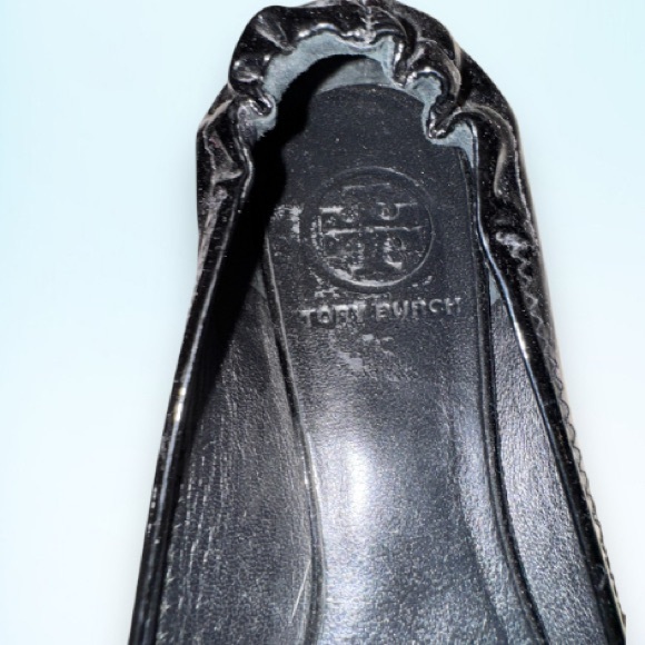 TORY BURCH BLACK PATENT FLATS women’s slip on shoes size 6 - Picture 6 of 14
